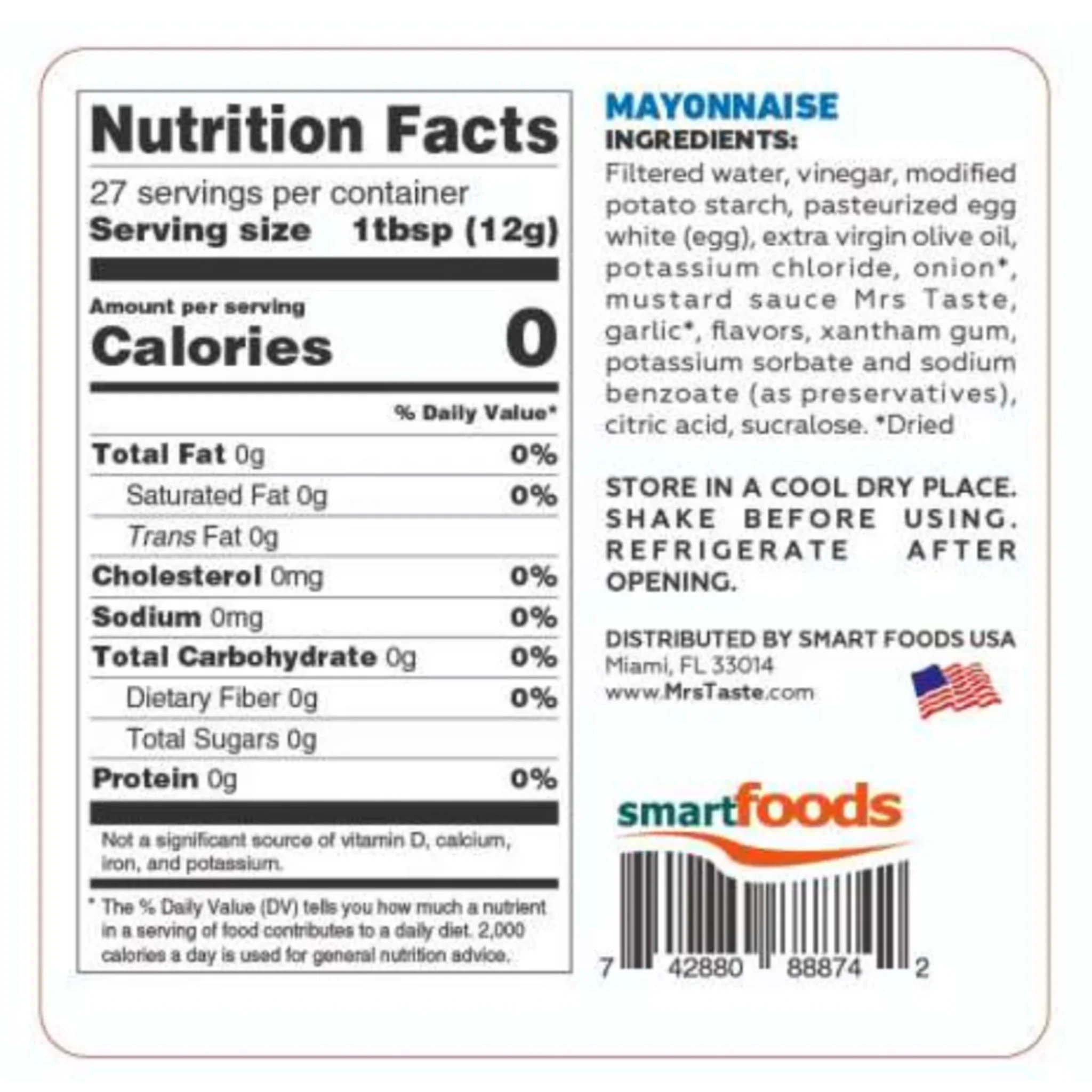 Mrs. Taste Zero Calories Mayonnaise (335g) - Image 2