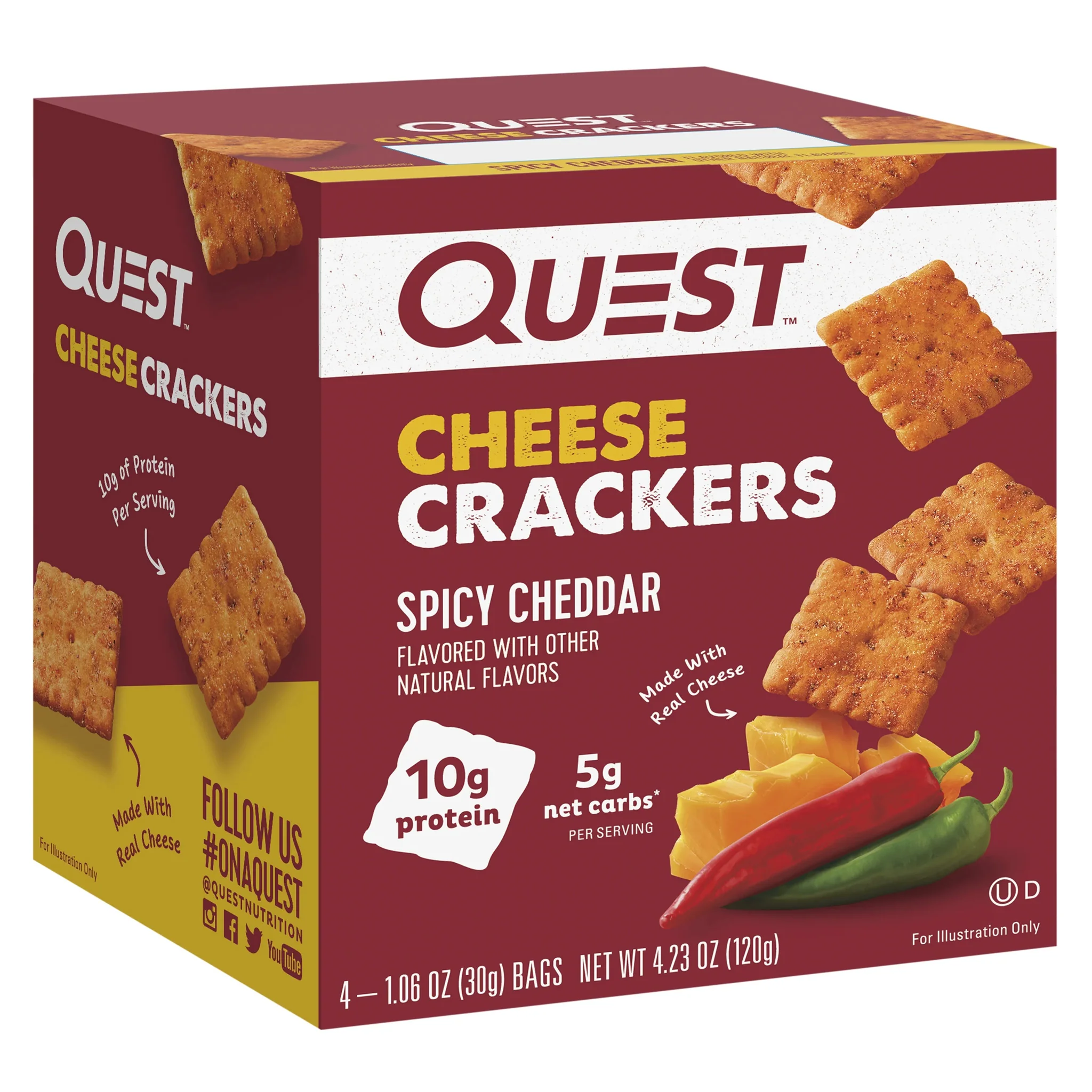 Quest Cheese Crackers (4 Bags) - Image 3
